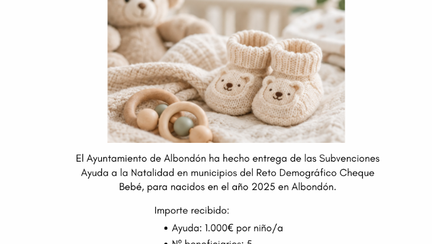 Subvenciones y Ayudas a la natalidad en municipios Reto Demográfico (Cheque Bebé)